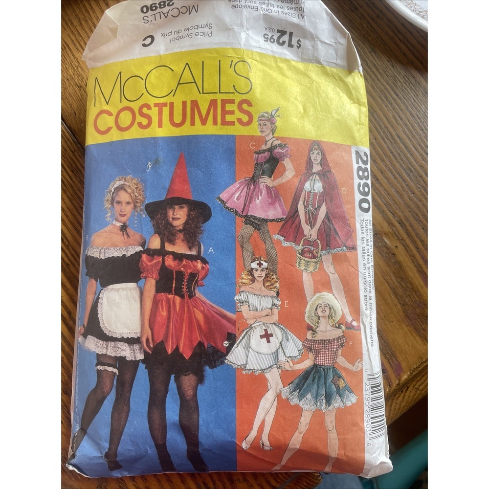 McCalls Sewing Pattern 2890 Sz XS-XL Sexy Maid Witch Nurse Theater Costume